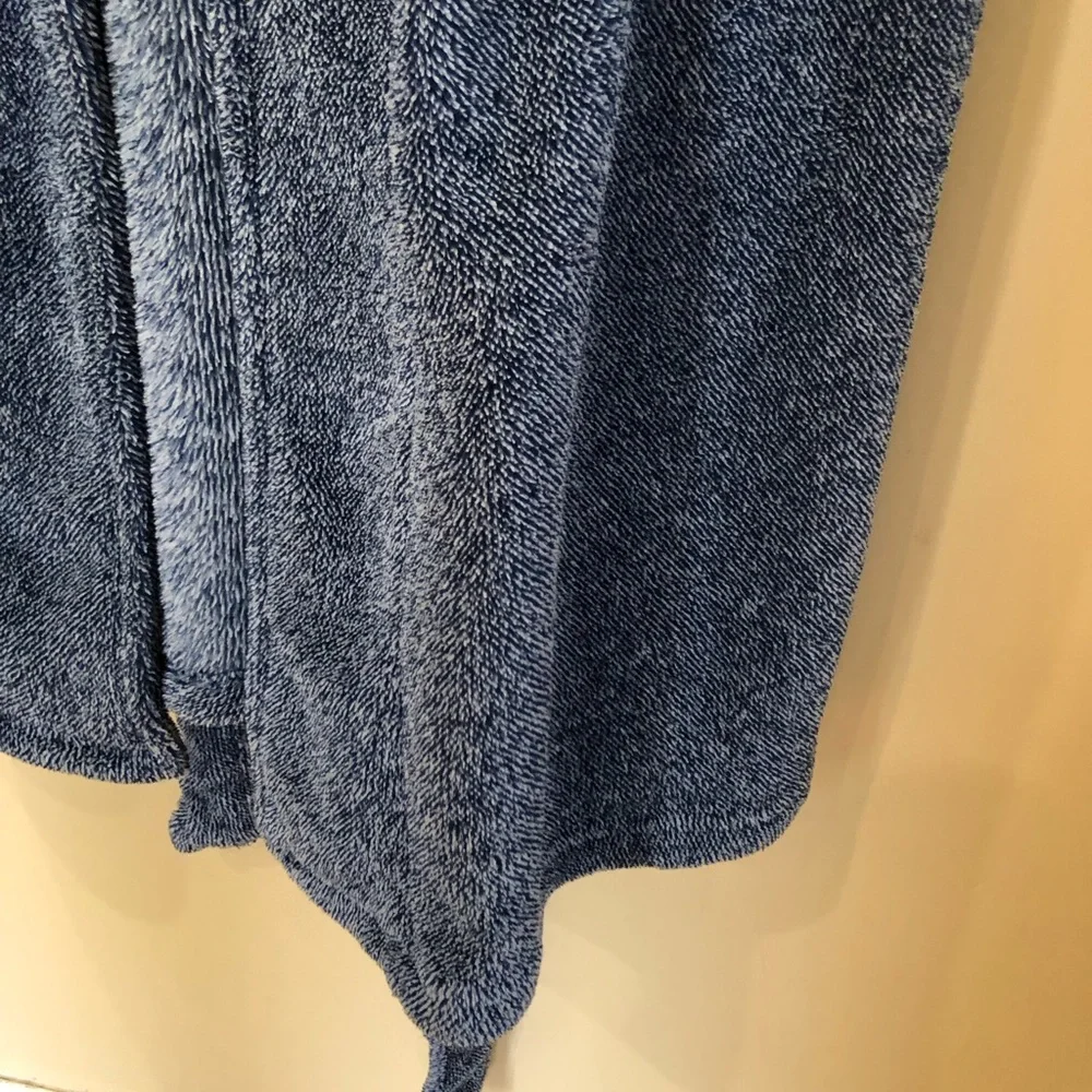 U.S. Polo Assn. Men's Blue Terry Shawl-Collar Robe with Embroidered Chest Large